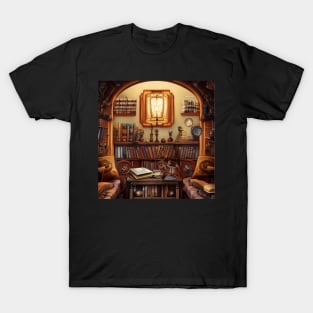 Cozy Old Fashioned Library T-Shirt